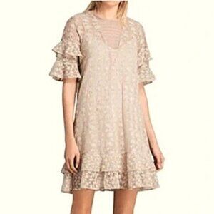 Gorgeous ALL SAINTS  Party Dress Sheer Lace (Lined) Sexy Romantic $375